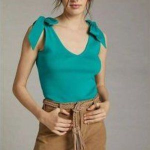 Maeve by Anthropologie Teal Bow-tie tank NWT L